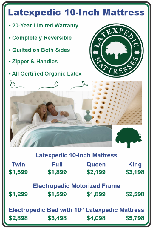 Latexpedic 10-inch natural organic latex mattress
