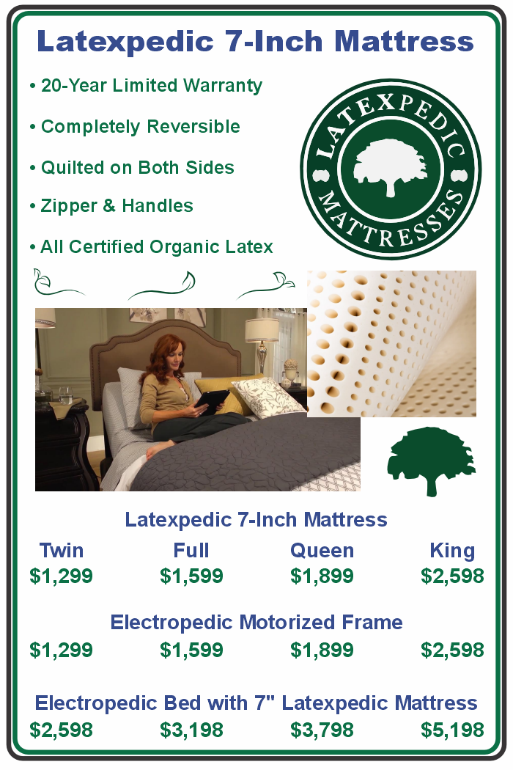 Latexpedic 7-inch natural organic latex mattress