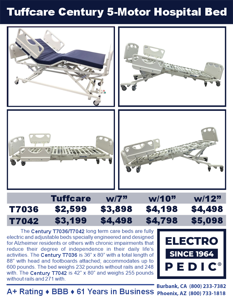 Tuffcare Century 5-motor hospital bed