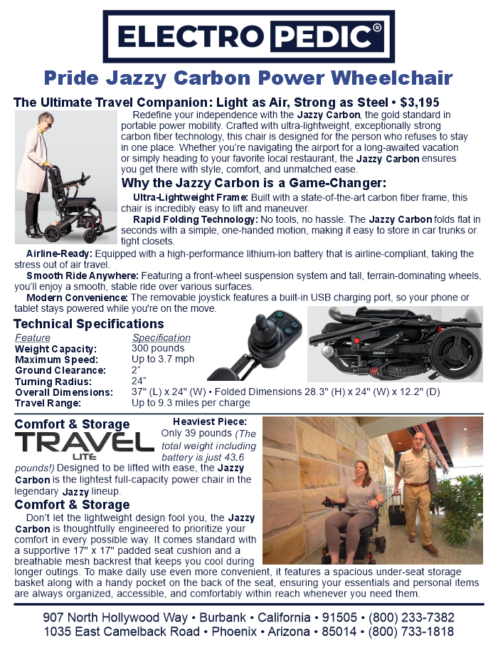 Pride Jazzy Carbon Wheelchair